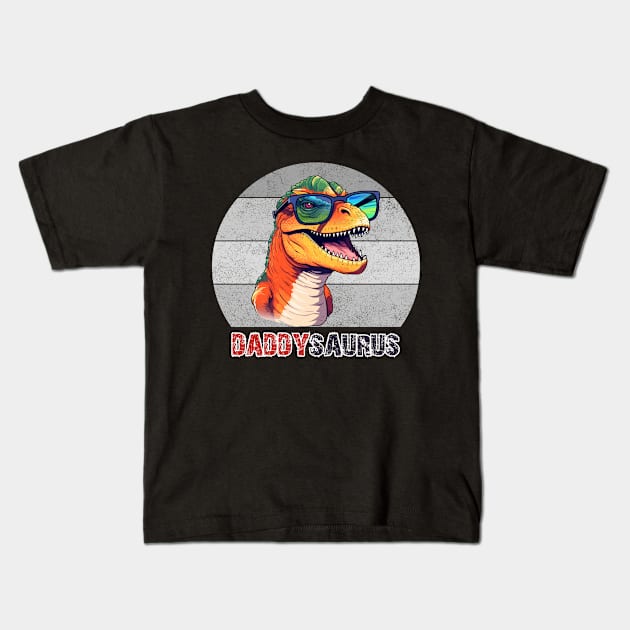 Daddysaurus T rex Dinosaur Brother Saurus Family Matching Kids T-Shirt by Emouran